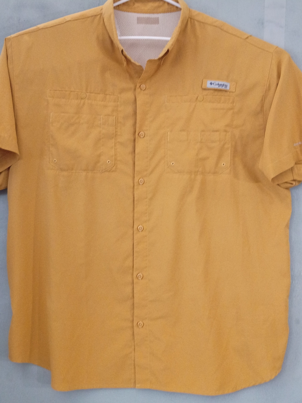 Columbia PFG yellow fishing shirt #fishing #outdoor #golf # workwear